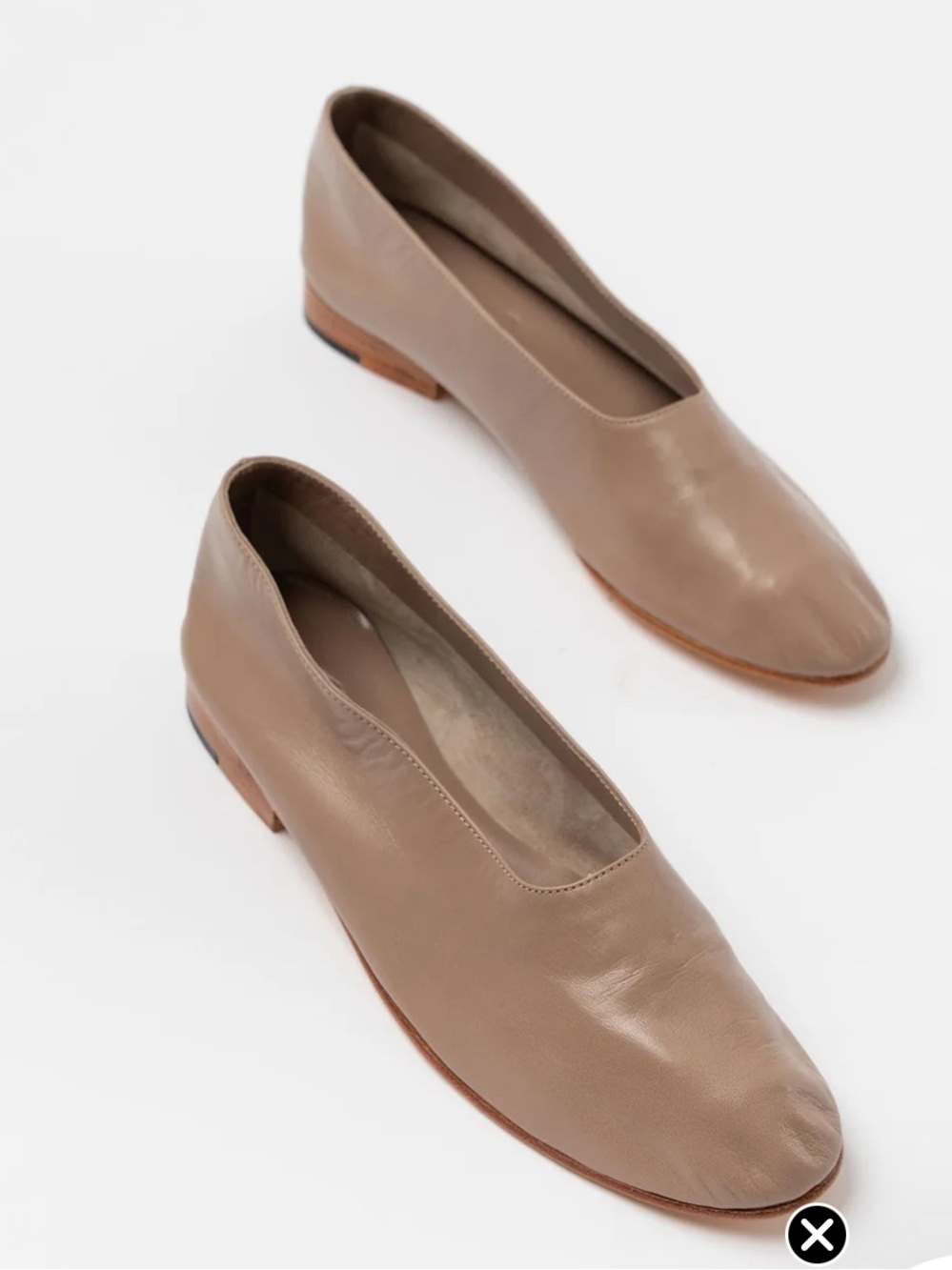 Martiniano Gove Shoe in Mink Color Leather Women’s Ballet Flats